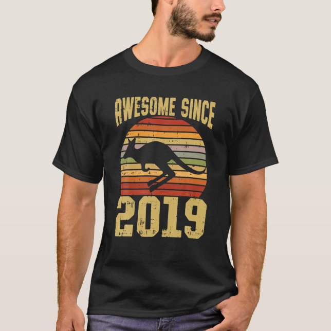 Camiseta Kangaroo Awesome Since 2019 3Rd Birthday 3 Years O (Frente)