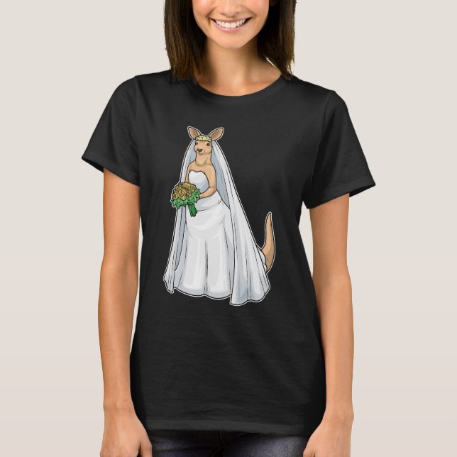 Camiseta Kangaroo Bride Bunch of Flowers Wedding (Frente)