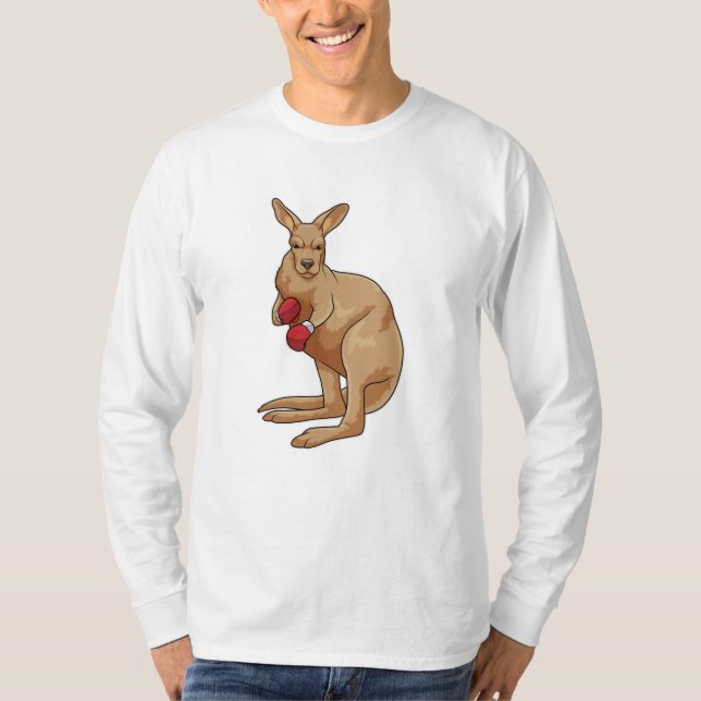 Camiseta Kangaroo como Boxer com luvas in a box (Frente)