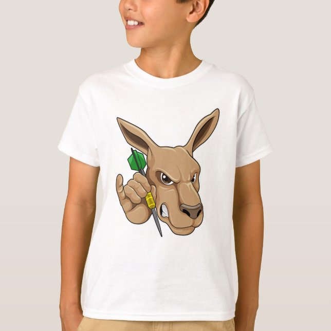 Camiseta Kangaroo como Dart player com Dart (Frente)
