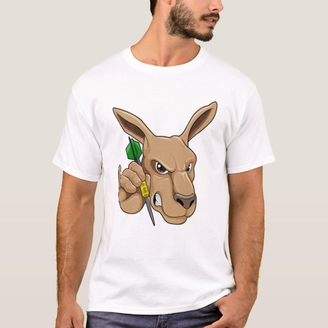 Camiseta Kangaroo como Dart player com Dart (Frente)