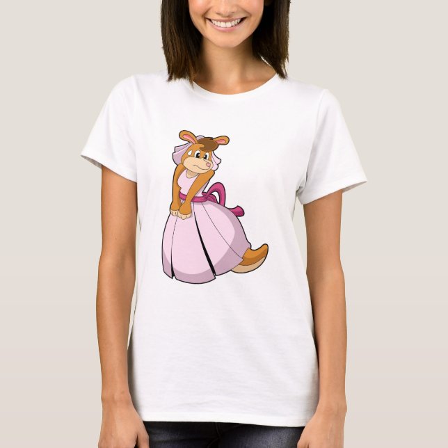 Camiseta Kangaroo como noiva com vestido de noiva (Frente)
