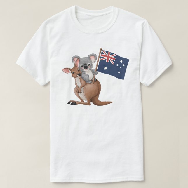 Camiseta Kangaroo e Koala White (Frente do Design)