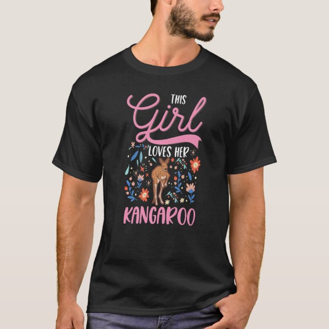Camiseta Kangaroo Girl Australia Australian Kangaroo Premiu (Frente)