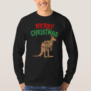 Camiseta Kangaroo Lights Austrália Feliz Natal Pj Match