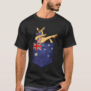 Camiseta Kangaroo No Seu Bolso Austrália Bandeira Austrália