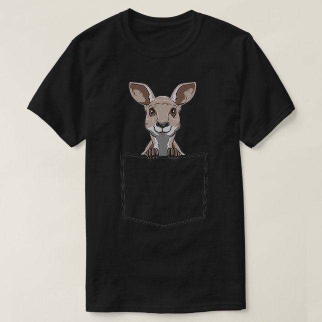 Camiseta Kangaroo Pocket Kangaroo Em Pocket Kangaroo Peekin (Frente do Design)
