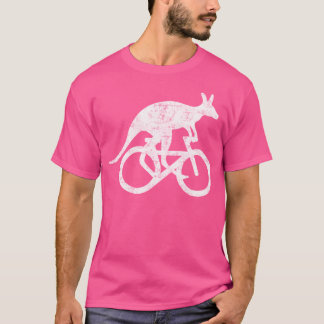 Camiseta Kangaroo Riding Bicycle Funny Sport Motivação Tra