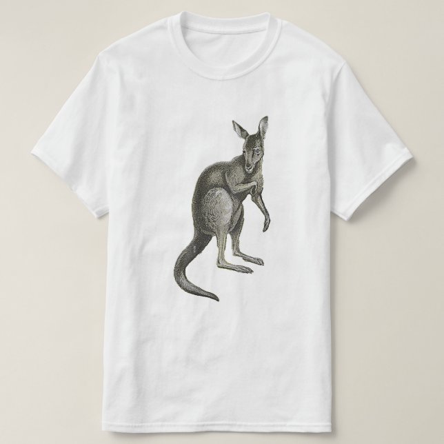Camiseta Kangaroo Sketch Design Graphic Tee Shirt (Frente do Design)