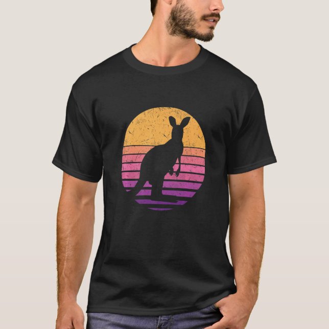 Camiseta Kangaroo Vintage Austrália Retro Kangaroo 1 (Frente)