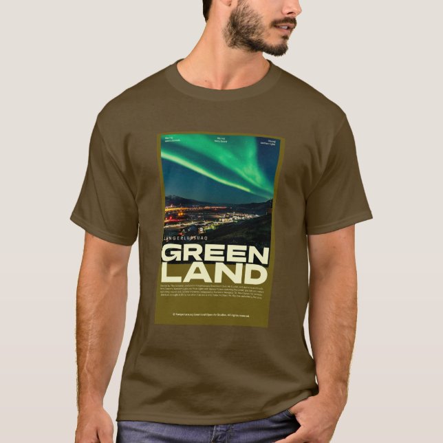 Camiseta Kangerlussuaq Norte negro Poster claro (Frente)