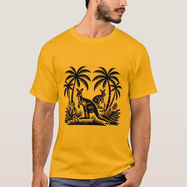 Camiseta Kängurus unter Palmen in Australien (Frente)
