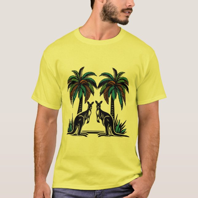 Camiseta Kängurus unter Palmen in Australien (Frente)