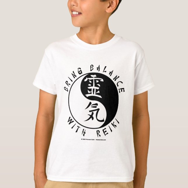 Camiseta Kanji de Yin Yang Reiki (Frente)
