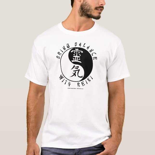 Camiseta Kanji de Yin Yang Reiki (Frente)