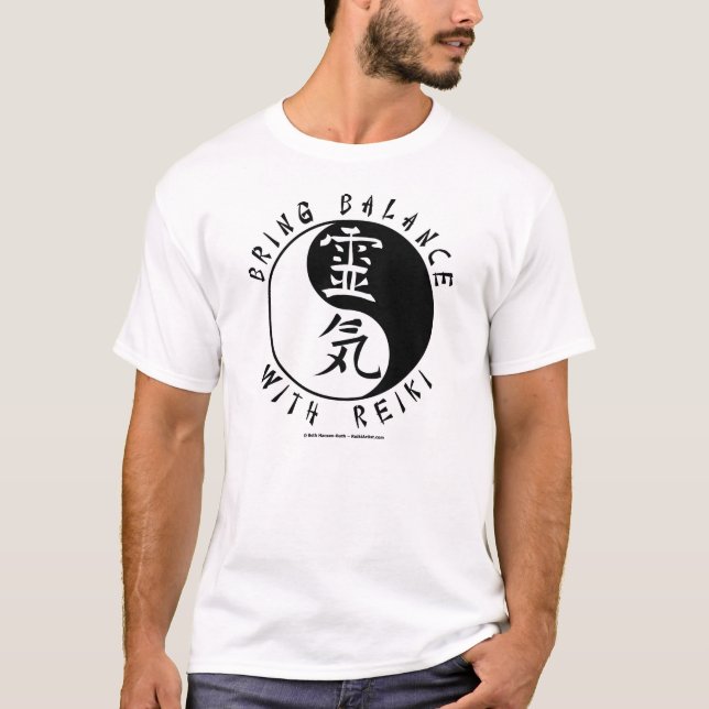 Camiseta Kanji de Yin Yang Reiki (Frente)