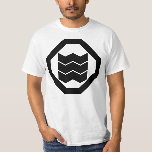 Camiseta Kanji em forma de imagem para três na bandeja (Frente)