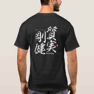 Camiseta Kanji - honesto e resistente -