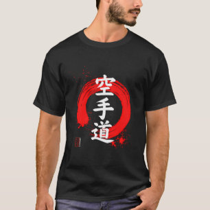 Camiseta Kanji Japonês De Karate-Do Com Círculo Vermelho De