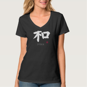 Camiseta Kanji Paz em Letra Japonesa Símbolo do Japão no ve