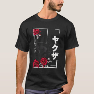Camiseta Kanji Soft Grunge Floral Estético Japonês