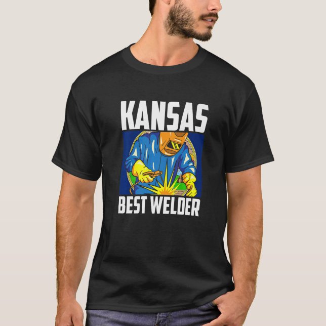 Camiseta Kansas Best Welder Ironworker Ironsmith Welding US (Frente)