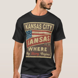 Camiseta KANSAS CITY, KS É onde minha história começa