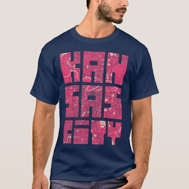 Camiseta Kansas City Map of Missouri (Frente)