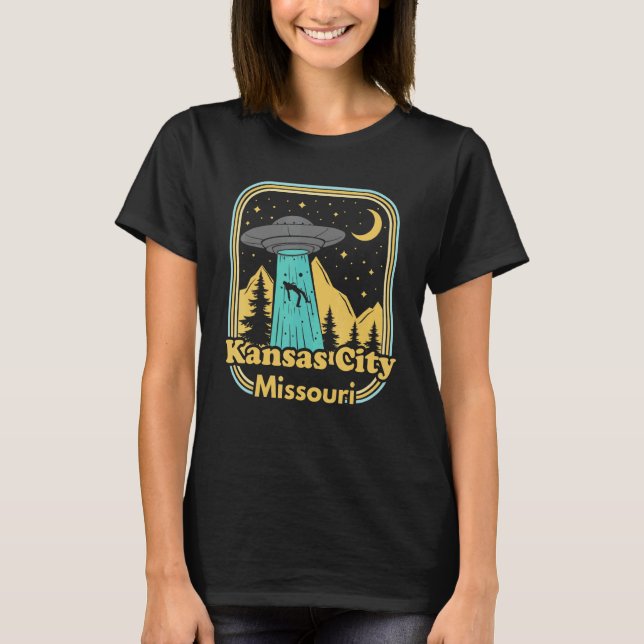 Camiseta Kansas City Missouri Ufo Alienígena Hunter 80 Retr (Frente)