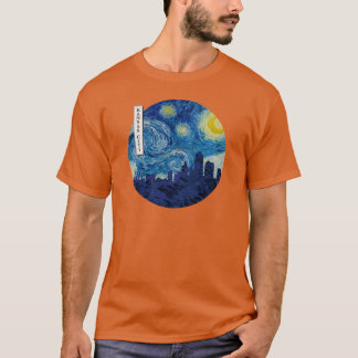 Camiseta Kansas City Noite Estrelada Van Gogh Círculo