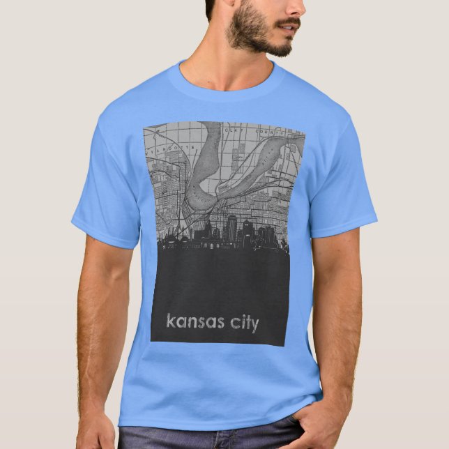 Camiseta kansas city skyline 3 (Frente)