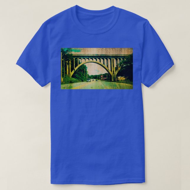 Camiseta Kansas City Southern Concrete Railroad Bridge Grun (Frente do Design)