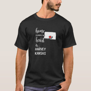Camiseta Kansas Home É Onde O Coração Está No Condado De Ha