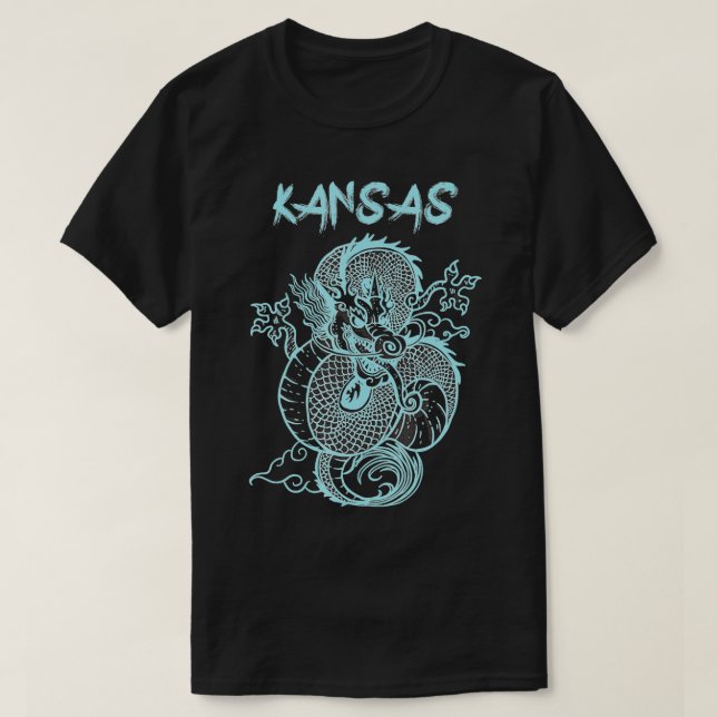 Camiseta Kansas Japonês Dragon (Frente do Design)