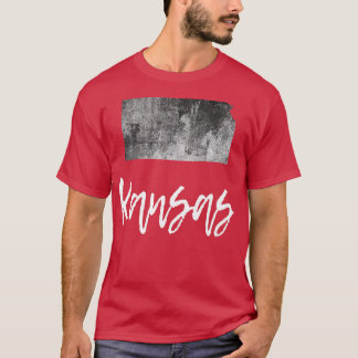 Camiseta Kansas KS Mapa Grunge Vintage Graphic Home State