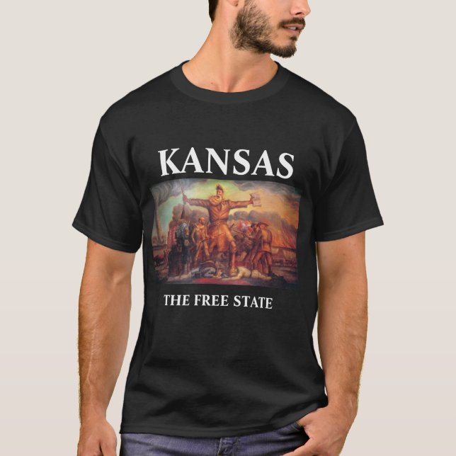 Camiseta KANSAS - o estado livre - caracterizando o (Frente)