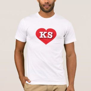 Camiseta Kansas Red Heart - Eu amo KS