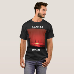Camiseta Kansas Red Sunset Mens T-Shirt