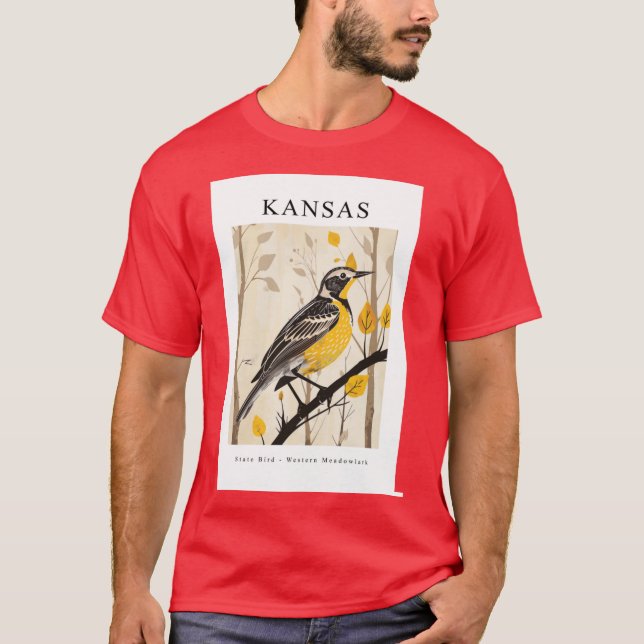 Camiseta KANSAS State Bird Western Meadowlark (Frente)