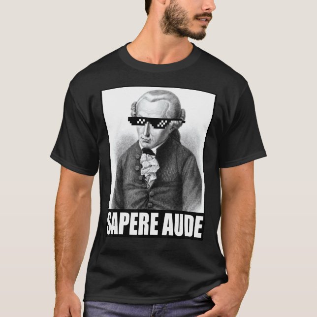 Camiseta Kant Sapere Aude Sunglass Filosofia Immanuel (Frente)