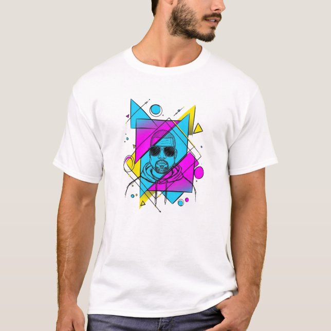 Camiseta Kanye West Inspirou a Silhouette de Arte de Linha  (Frente)