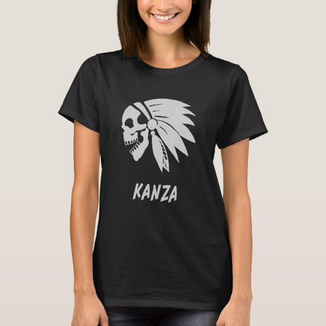 Camiseta Kanza Native American Indian Born Freedom Evil Sku (Frente)