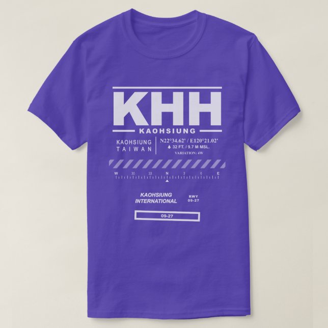 Camiseta Kaohsiung International Airport KHH T-Shirt (Frente do Design)