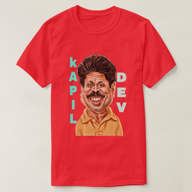 Camiseta kapil dev famoso críquete da Índia (Frente do Design)