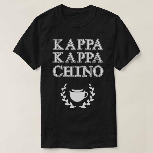 Camiseta Kappa Kappa Chino Funny Parody para Amantes de Caf (Frente do Design)