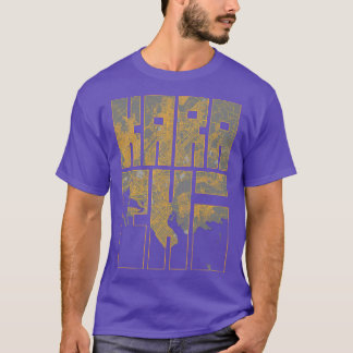 Camiseta Karachi Paquistão City Map Typografia Bauhaus