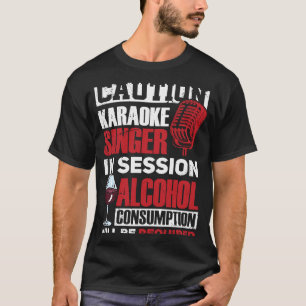 Camiseta Karaoke Cantando Microfone Karaoke Singer em Sessi