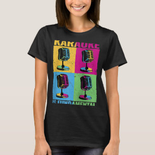 Camiseta Karaoke é música colorida fundamental para microfo