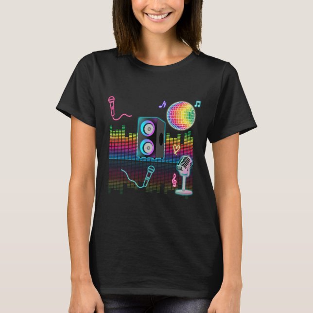 Camiseta Karaoke Neon Singing Music Party (Frente)