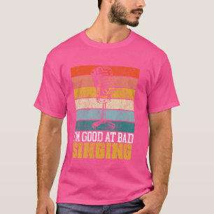 Camiseta Karaoke Singer 80 Retro Vintage Sou bom em Bad S